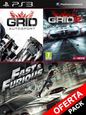 3 juegos en 1 FAST FURIOUS SHOWDOWNMAS GRID AUTOSPORT MAS GRID 2 Ps3