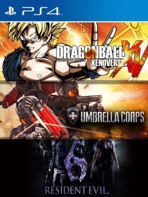 3 Juegos en 1 Dragon ball xenoverse mas Umbrella Corps mas Resident evil 6 PS4